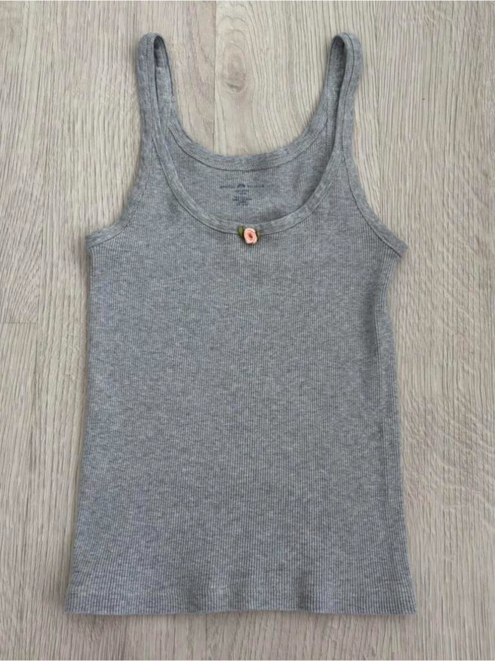 Grey Ribbed Tank Top